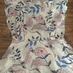 Monteau floral peplum dressy top medium NWT